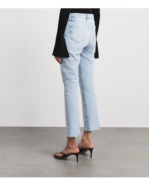 L'Agence Blue Tati Cropped Micro Bootcut Jeans