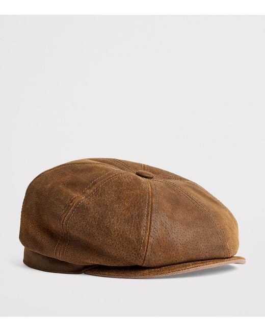 Stetson Brown Pigskin Hatteras Flap Cap for men