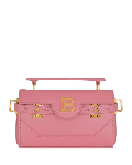 Balmain Leather B-buzz 19 Shoulder Bag in Pink | Lyst