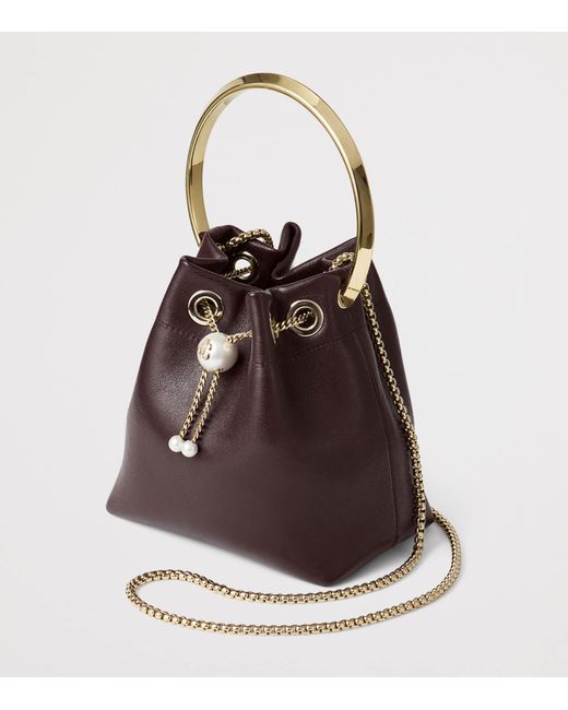 Jimmy Choo Brown Leather Bon Bon Top-Handle Bag