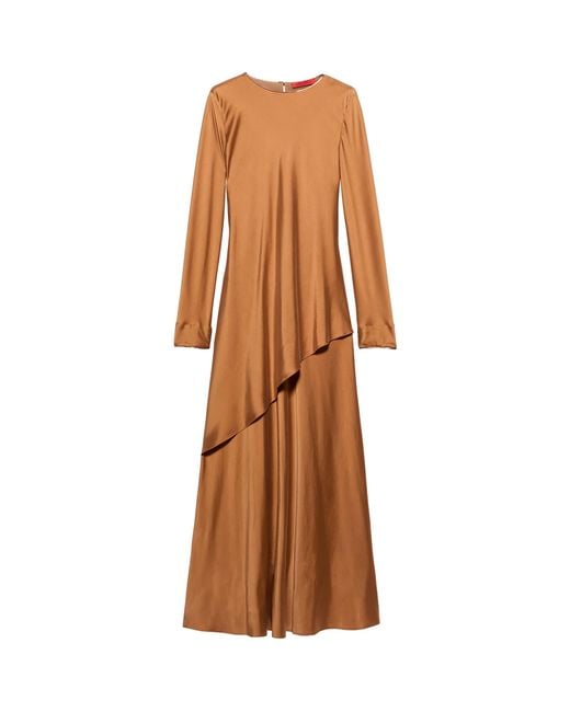 MAX&Co. Brown Silk-Blend Maxi Dress
