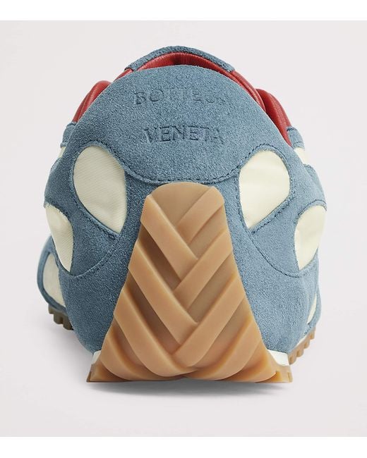 Bottega Veneta Blue Orbit Flash Low-Top Suede And Nylon Sneakers