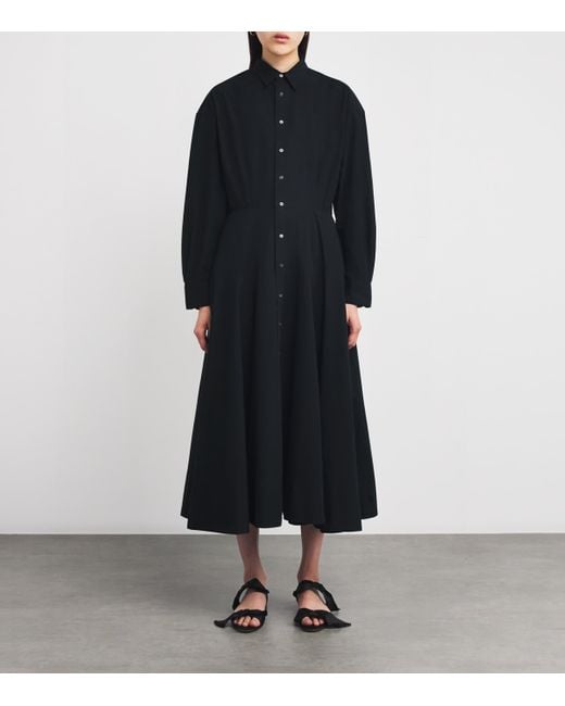 Polo Ralph Lauren Black Cotton Midi Shirt Dress