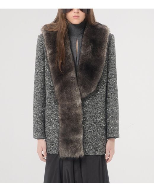 Valentino Black Bouclé Caban Jacket