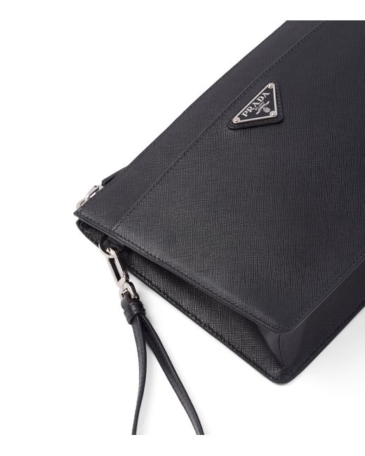 Prada Black Saffiano Leather Pouch for men