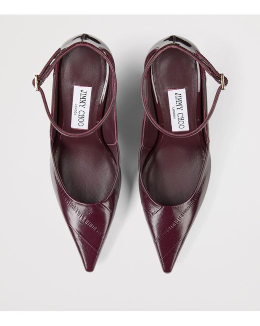 Jimmy Choo Purple Quinci 95 Patent Leather Pumps