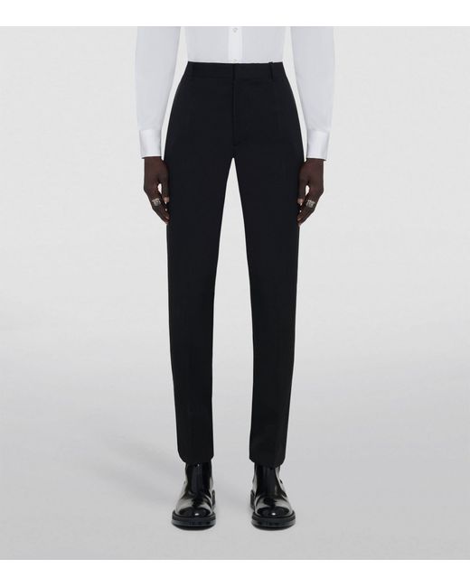 Alexander McQueen Black Wool Tailored Trousers for men