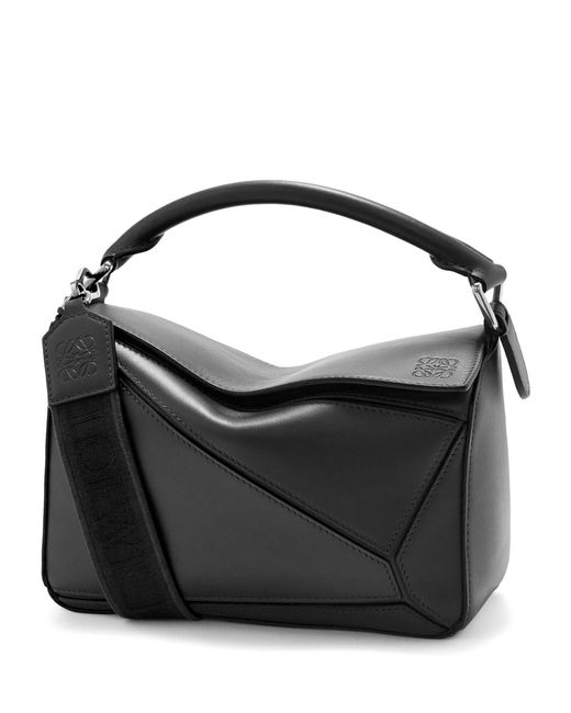 Loewe Black Small Leather Puzzle Top-handle Bag
