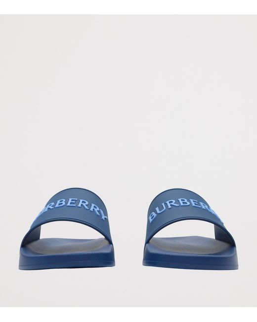 Burberry Blue Logo Slides for men