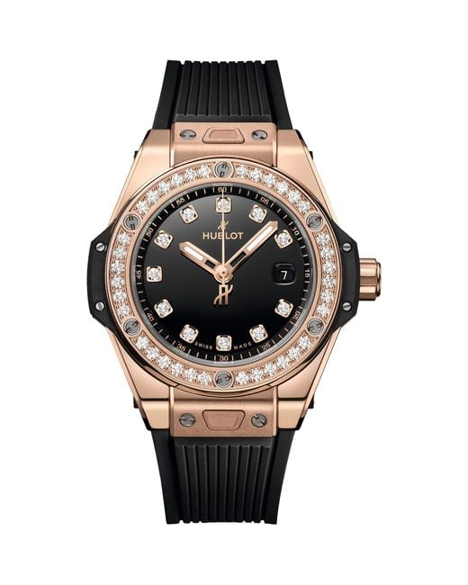 Hublot Black King Gold And Diamond Big Bang One Click Watch 33mm