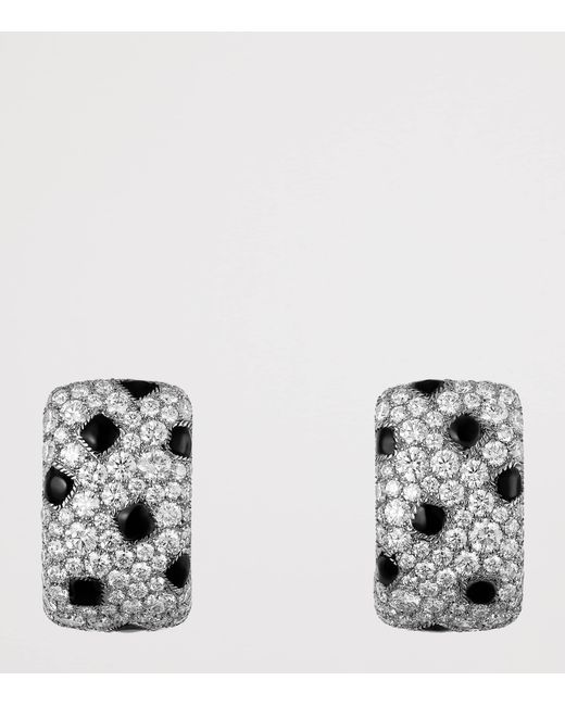 Cartier White And Diamond Panthère De Earrings