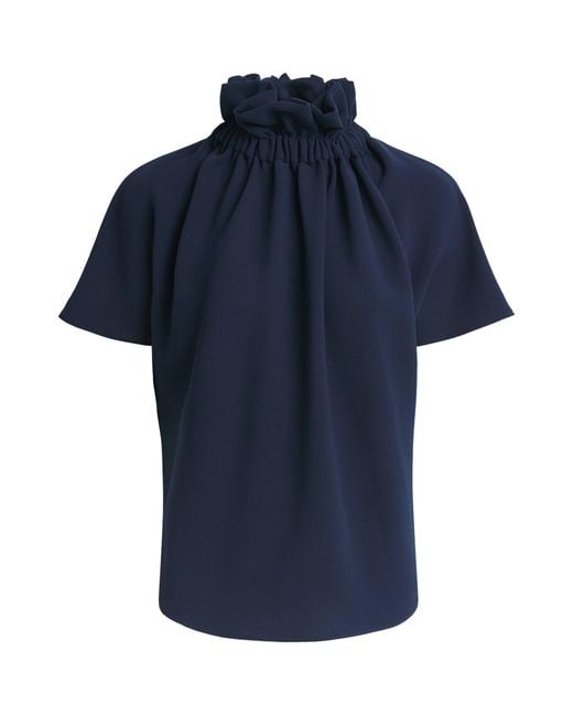 Edeline Lee Blue Ruff Blouse