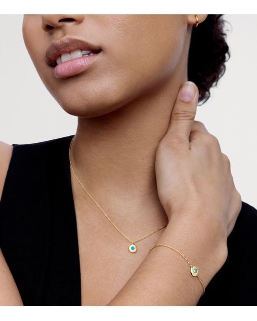 Monica Vinader Metallic Vermeil And Turqouise May Birthstone Necklace