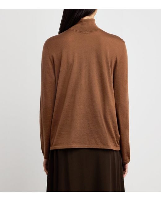 Johnstons Brown Superfine Cashmere Rollneck Sweater