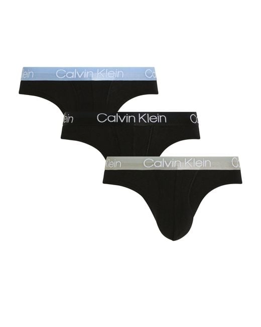 Calvin Klein Black Modern Structure Briefs (pack Of 3) for men