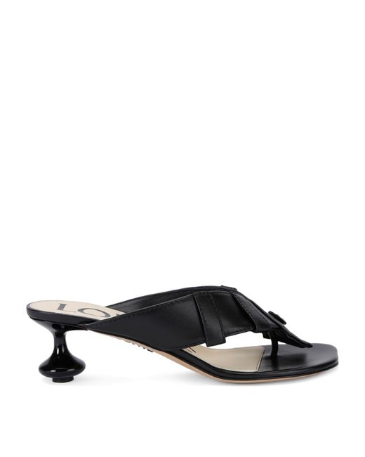 Loewe Black Toy Panta Toe Post Heeled Sandals 45