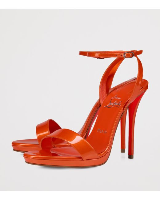 Christian Louboutin Red Miss Z Patent Leather Queen Sandals 120