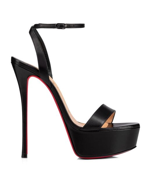 Christian Louboutin Black Loubi Queen Alta Nappa Leather Sandals 150