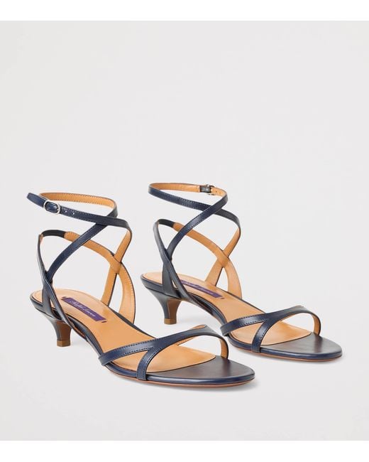 Ralph Lauren Metallic Calfskin Clarke Heeled Sandals 35
