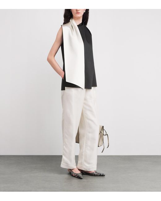 Adam Lippes Black Scarf-Detail Blouse