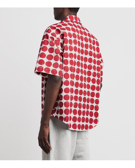 AMI Red Polka-Dot Boxy Short-Sleeve Shirt for men