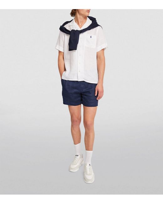 Polo Ralph Lauren White Linen Clady Polo Shirt for men