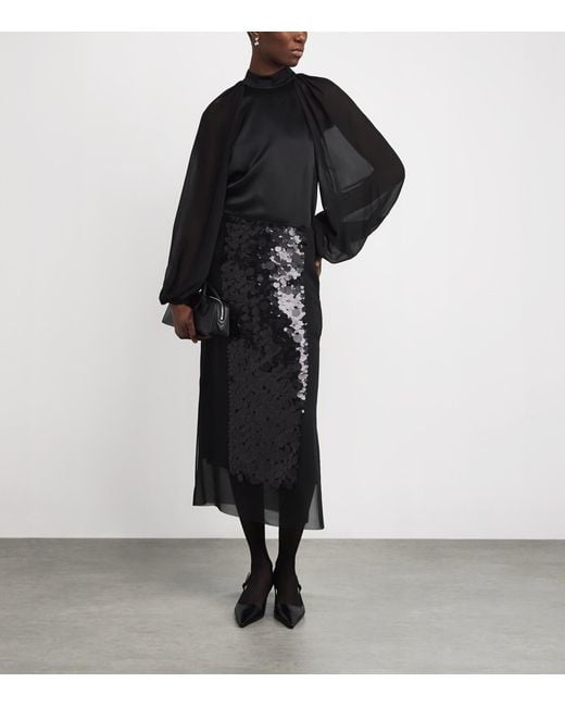 Joseph Black Satin Cave Blouse