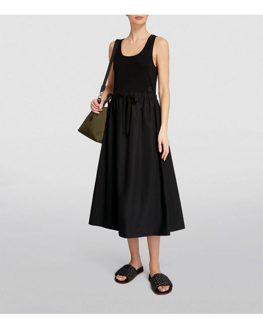 Moncler Black Cotton-blend Midi Dress