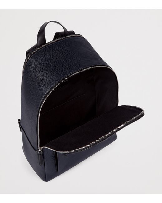 Smythson Blue Leather Ludlow Backpack for men
