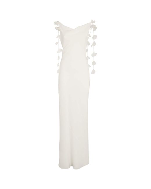 Cult Gaia White Floral-Detail Nymeria Gown