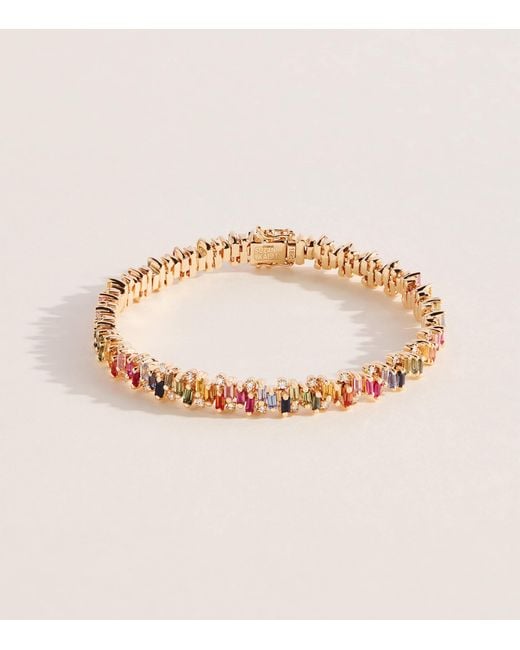 Suzanne Kalan Pink And Sapphire Shimmer Tennis Bracelet
