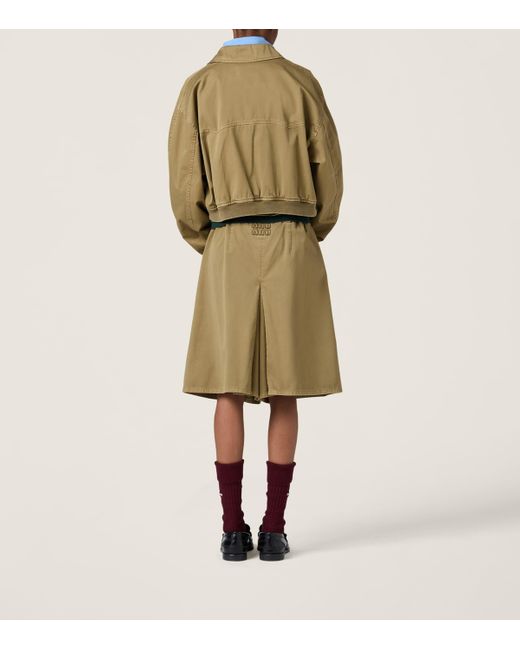 Miu Miu Brown Cotton Bomber Jacket