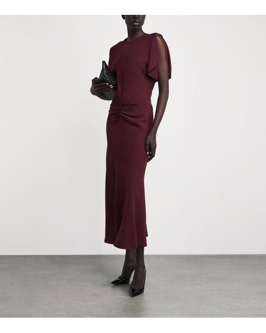Victoria Beckham Purple Cady Bela Midi Dress