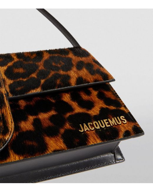 Jacquemus Brown Le Bambino Long Leopard-pattern Leather Shoulder Bag