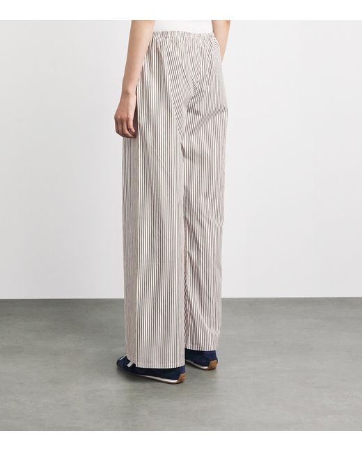 Suzie Kondi Gray Cotton Stripe Pan Trousers