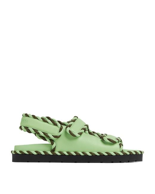 Bottega Veneta Green Jack Flat Sandals