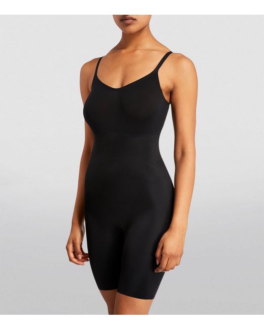 Spanx Black Invisible Shaping Mid-thigh Bodysuit