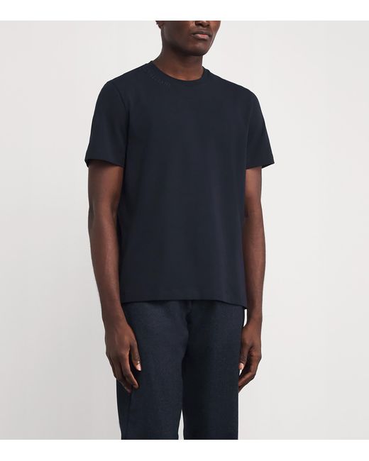 Corneliani Black Cotton Short-Sleeve T-Shirt for men