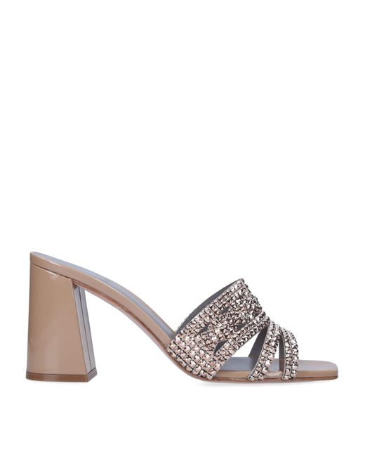 Gina White Leather Arizona Mules 85