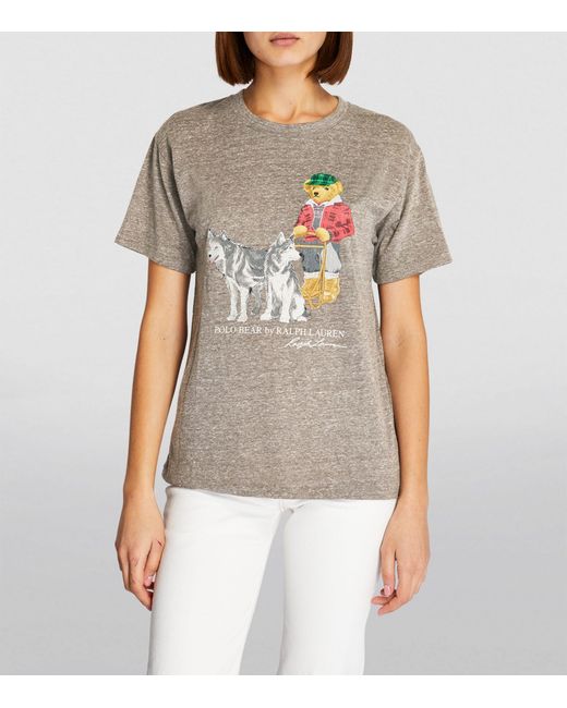 Polo Ralph Lauren Gray Polo Bear Graphic-print Jersey T-shirt