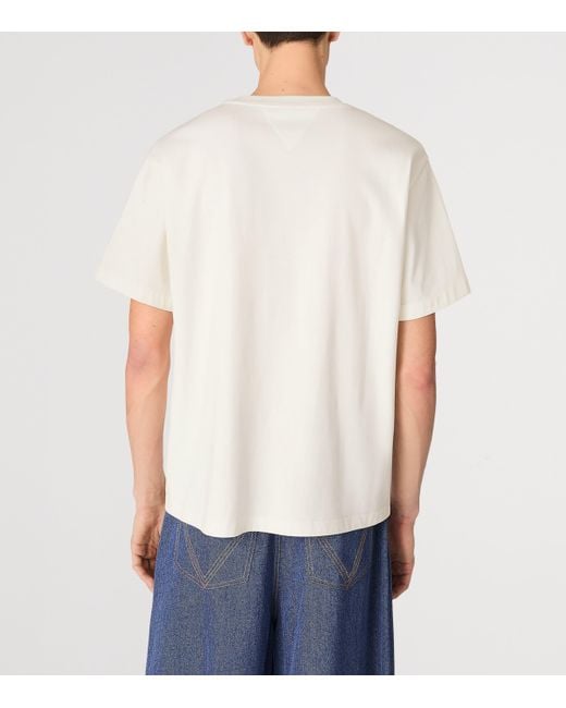 Bottega Veneta White Pima Cotton Print T-Shirt for men