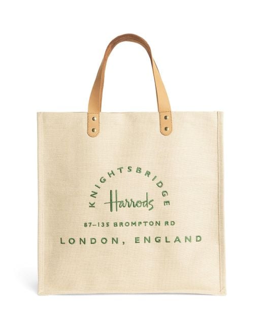 Harrods Natural Jute And Cotton Food Halls Shopper Bag