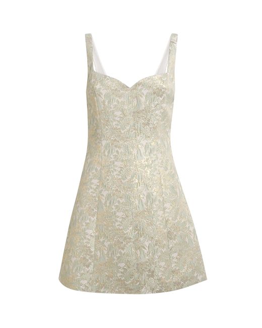 Alice + Olivia Natural Jacquard Eve Mini Dress