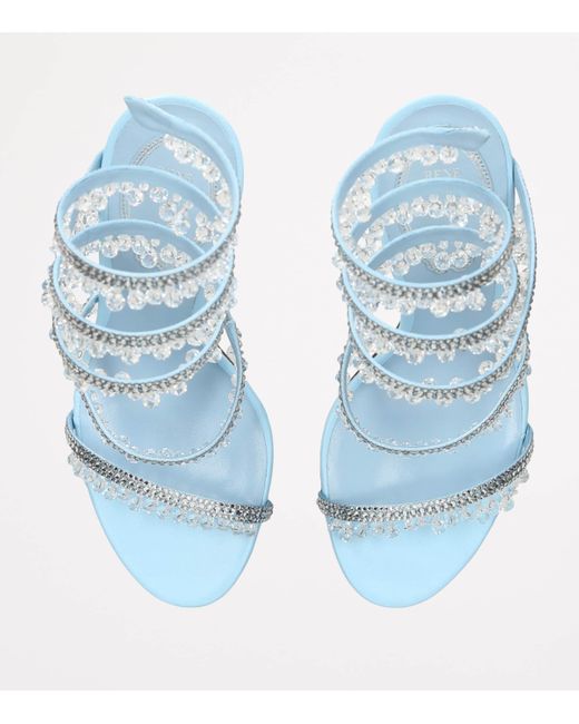 Rene Caovilla Blue Chandelier Heeled Sandals 105