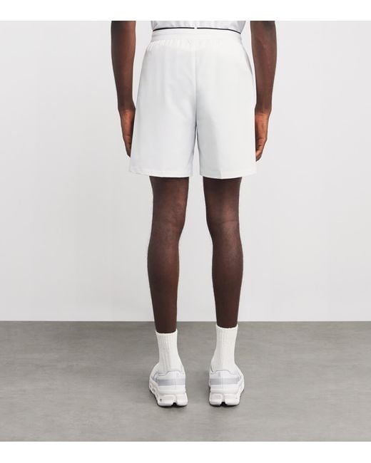 Lacoste White Stretch Taffeta Ultra Dry Tennis Shorts for men