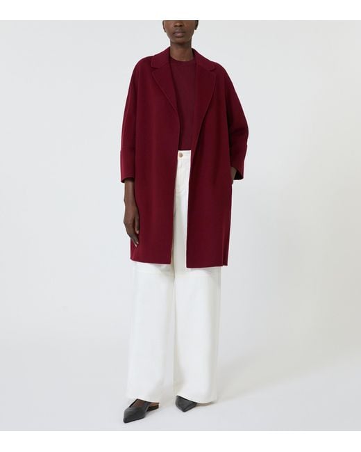 Max Mara Red Wool Robe Coat