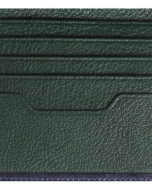 Swaine Blue Leather Bifold Wallet for men