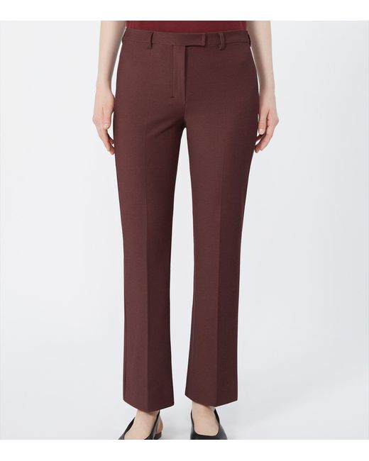 Max Mara Purple Cotton-Blend Flared Trousers