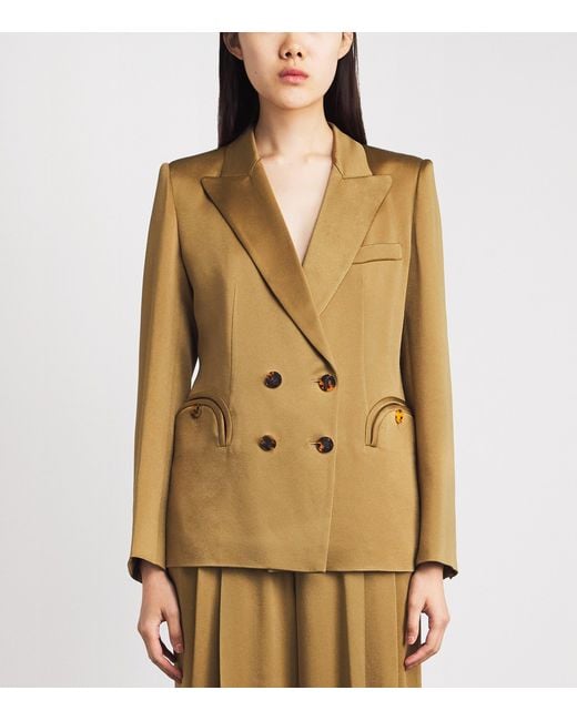Blazé Milano Natural Satin Novalis Charmer Double-Breasted Blazer