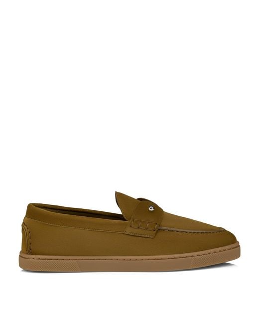 Christian Louboutin Green Chambeliboat Donna Leather Boat Shoes